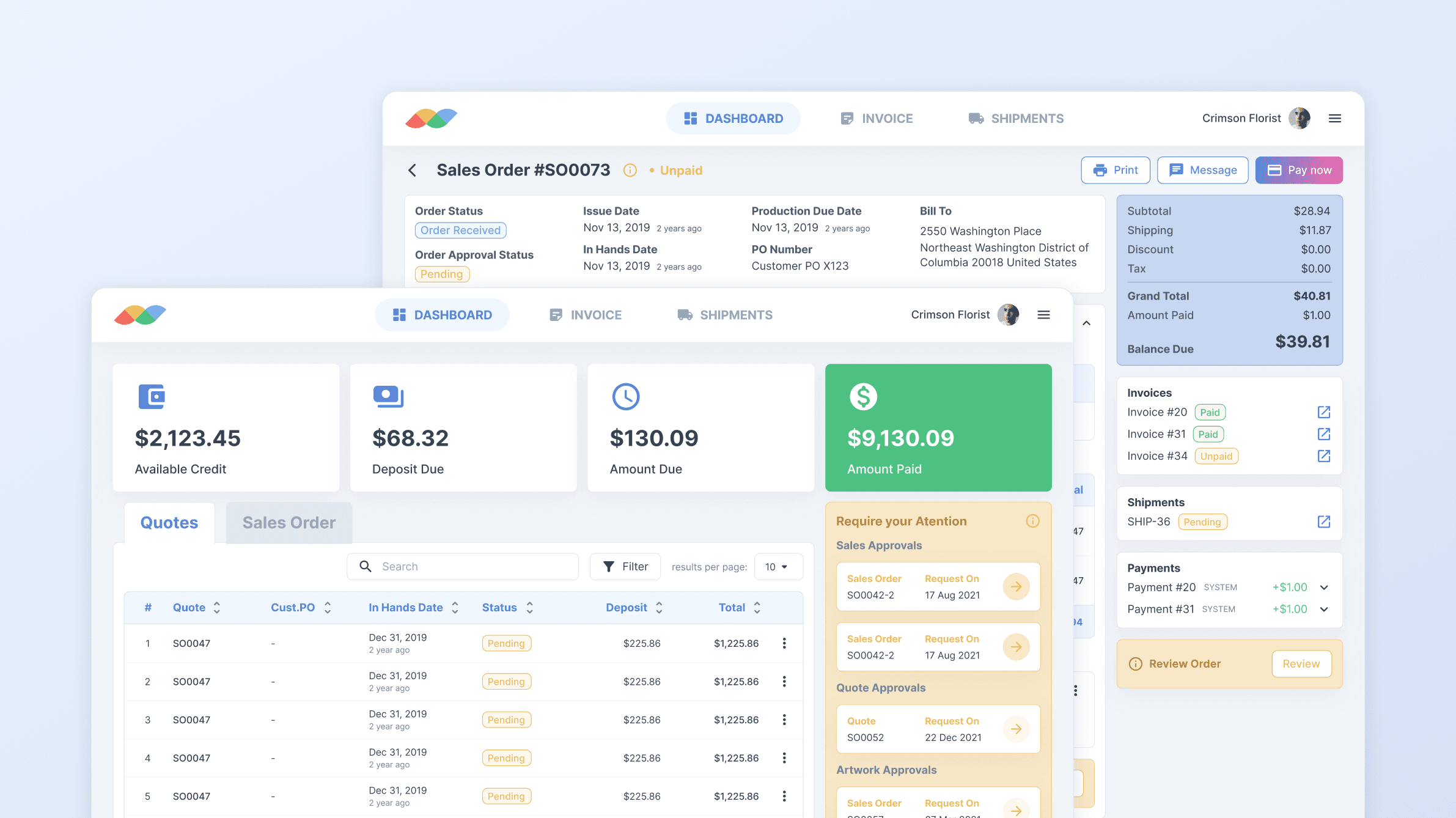 Customer portal example