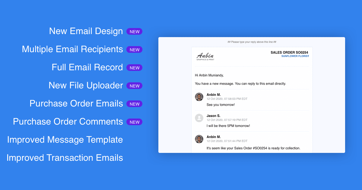 New Email System, Purchase Order Improvements & More