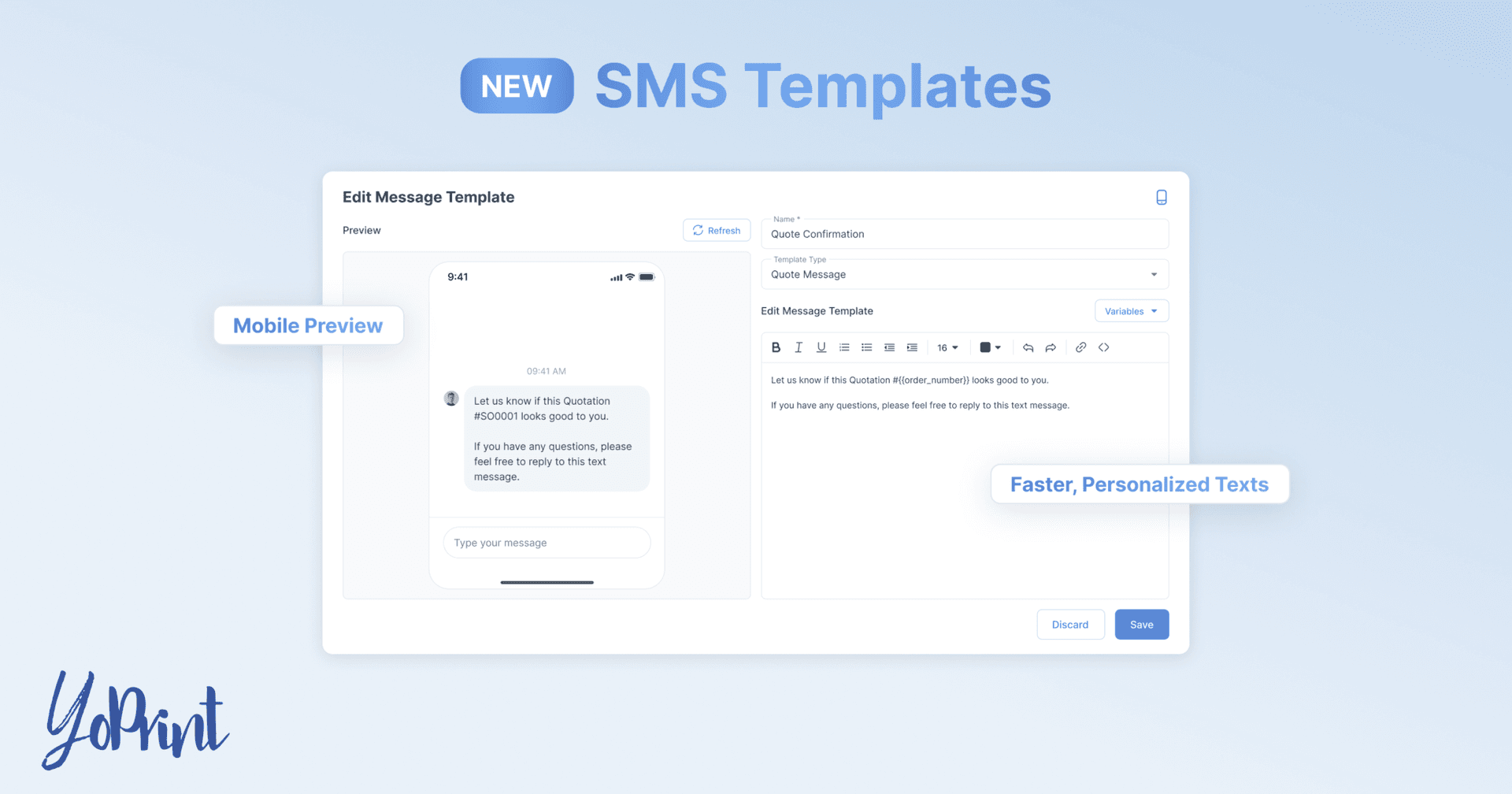 New: SMS Templates