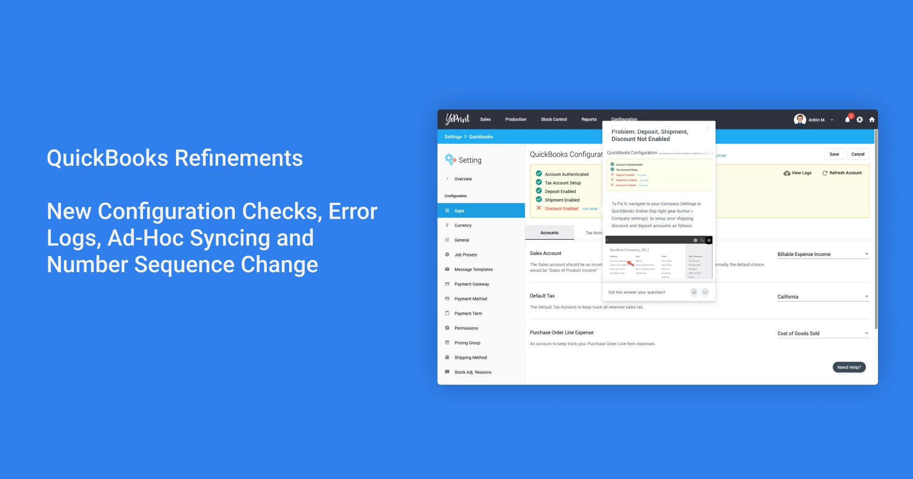 QuickBooks Refinements
