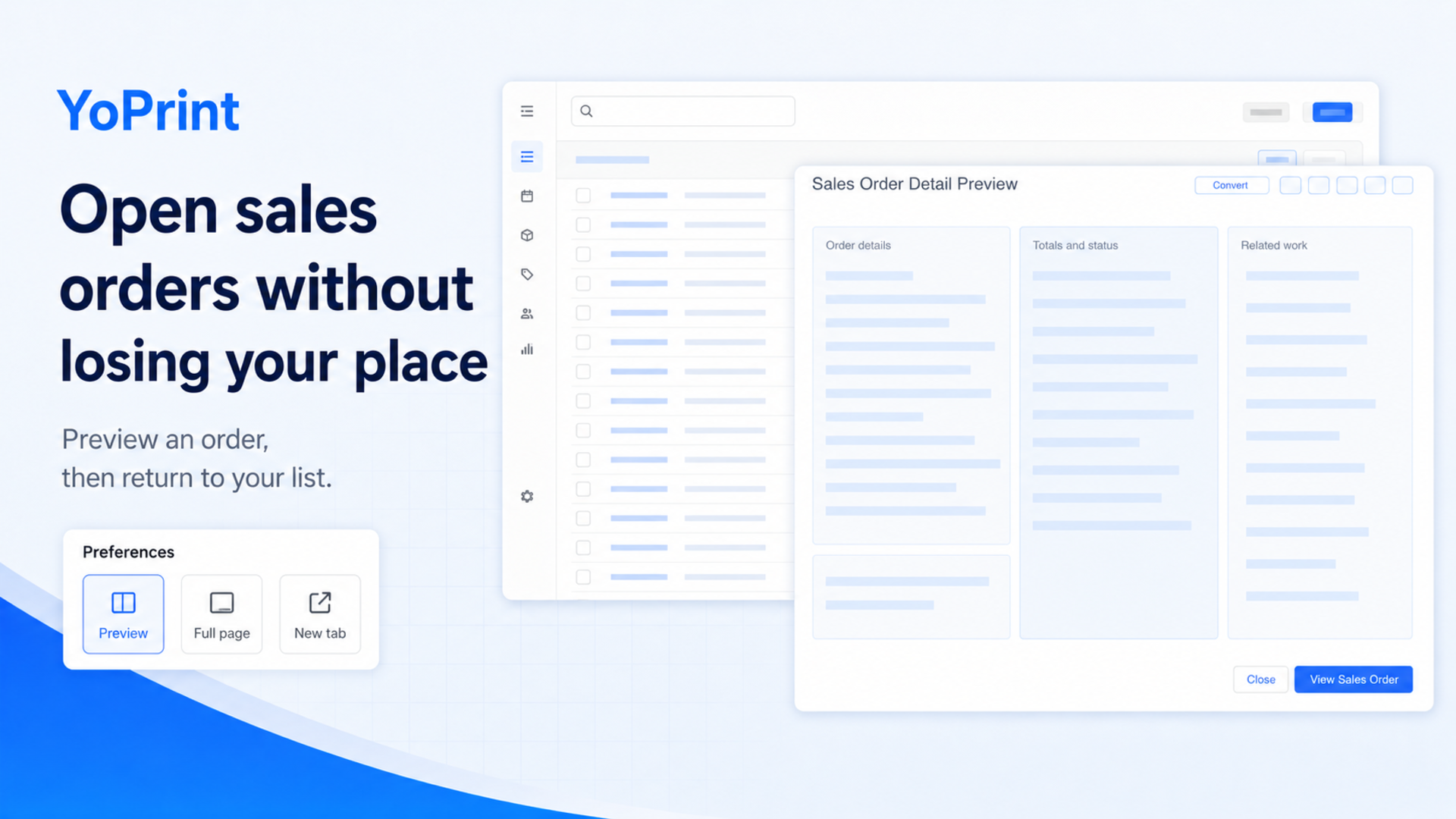 Open sales orders without losing your place